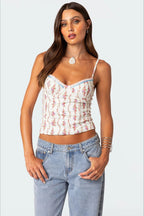 Vintage Chic Floral Crop Cami Top