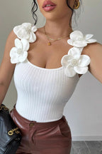 Floral Applique Knit Top