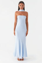 Floral Tie Fishtail Vacation Maxi Dress