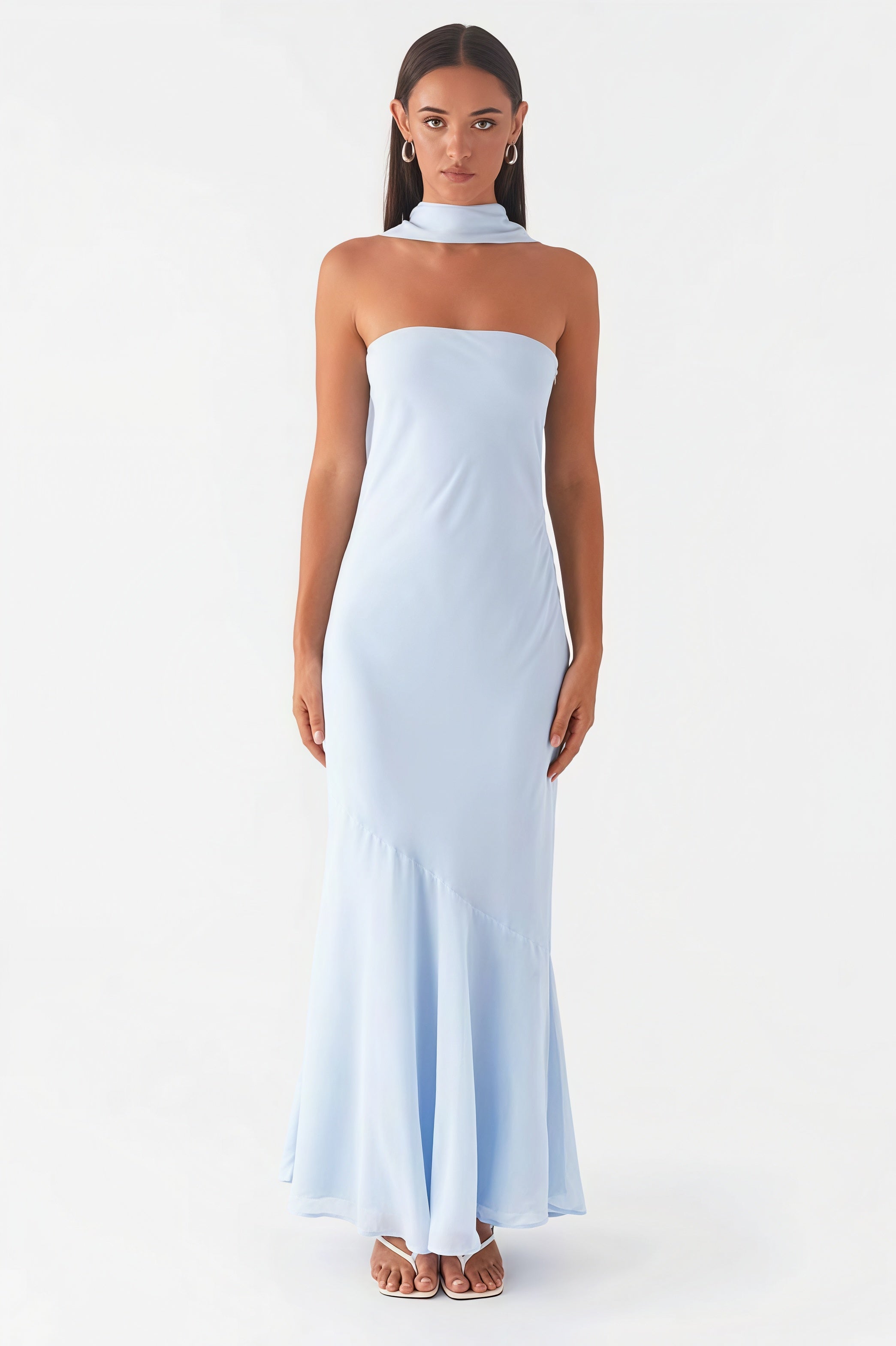 Floral Tie Fishtail Vacation Maxi Dress