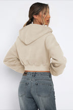 Cropped Zip Up Hoodie