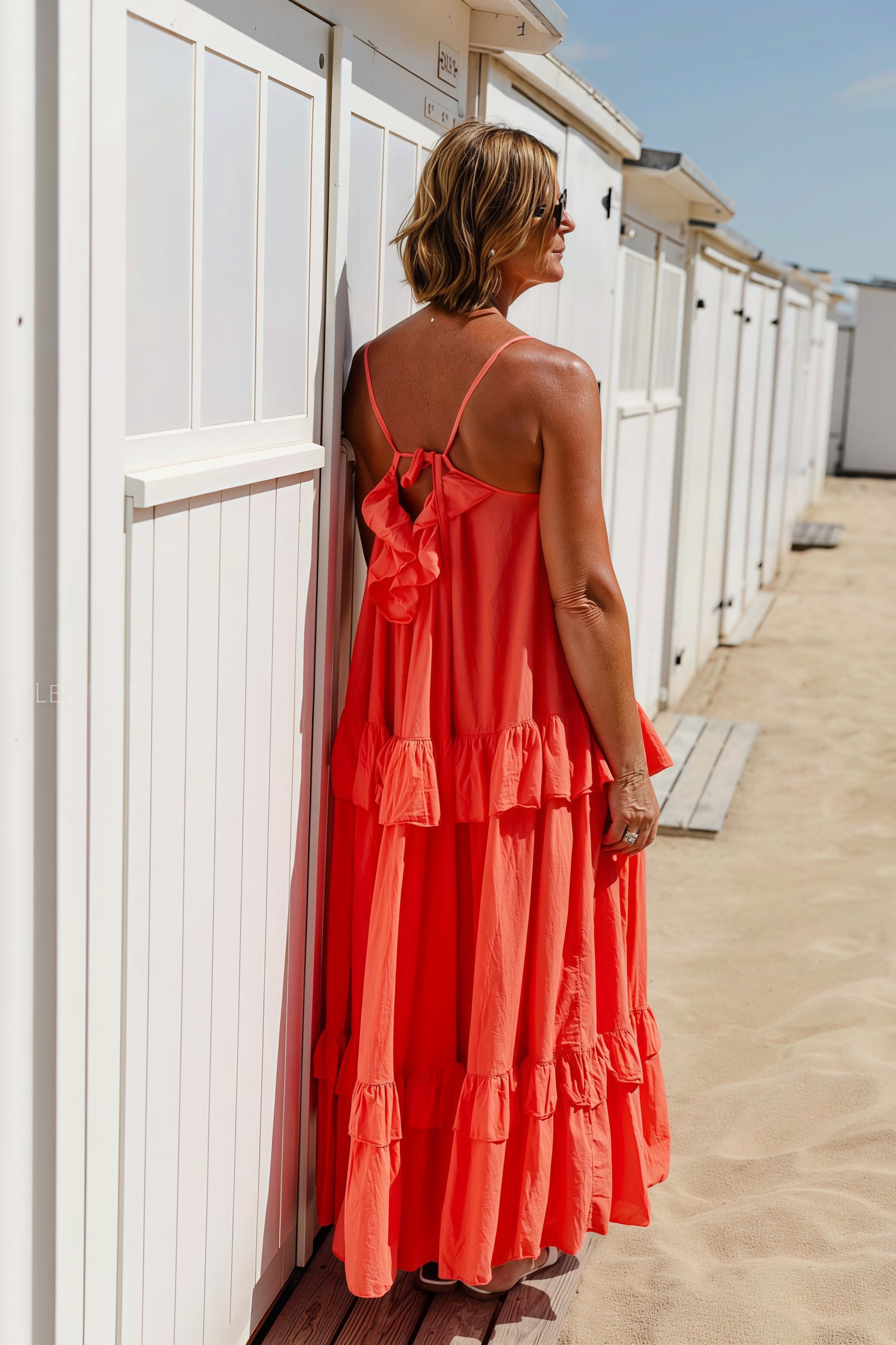 Ruffle Hem Flowy Beach Maxi Dress