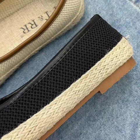 Women Weave Bow Flats Shoes Shallow Fad Casual Shoes 2024 Comfort Sandals Autumn Designer Shoes Walking Soft Sole Lady Zapatos