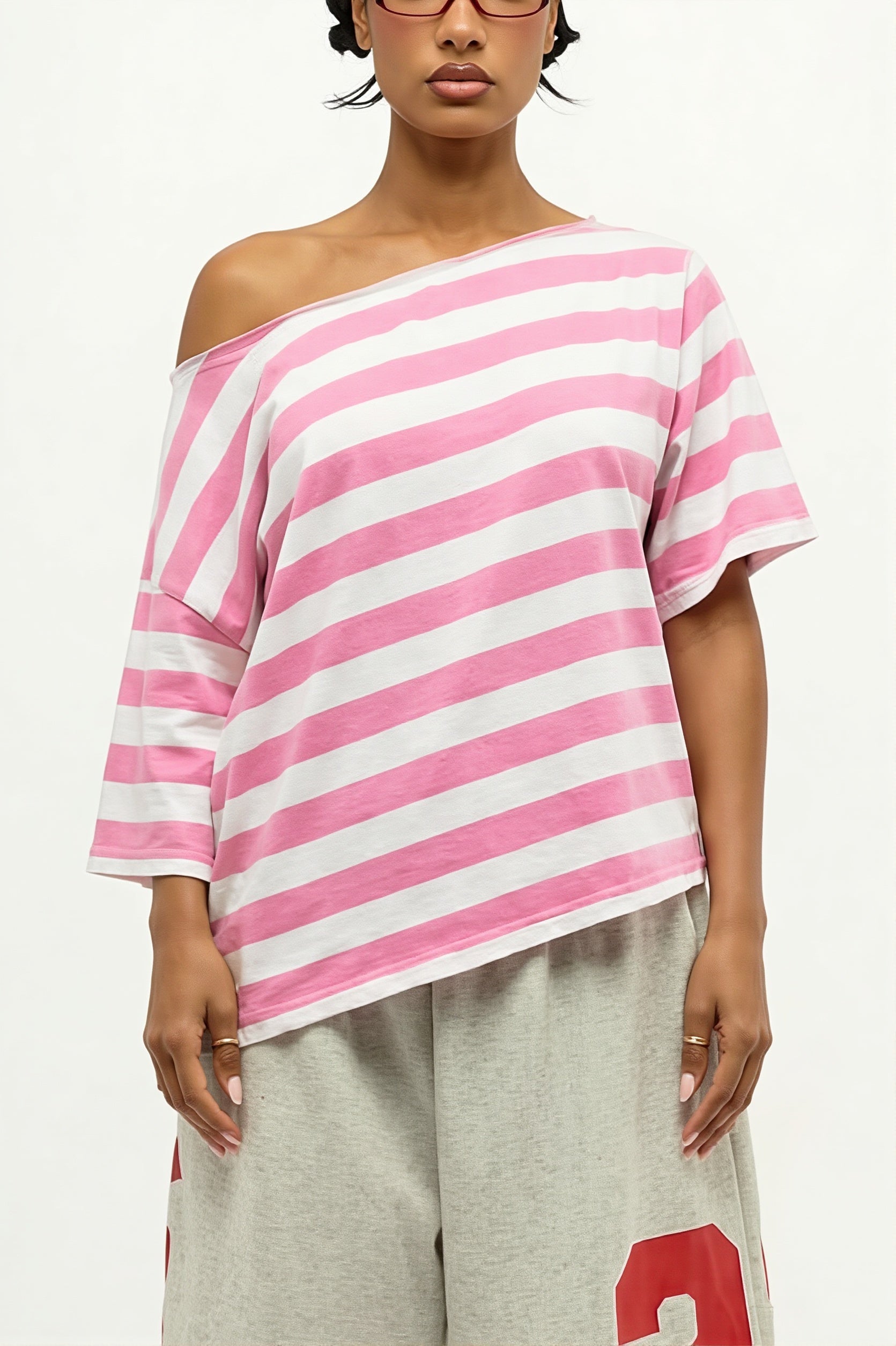 Casual Colorful Striped Loose T-Shirt