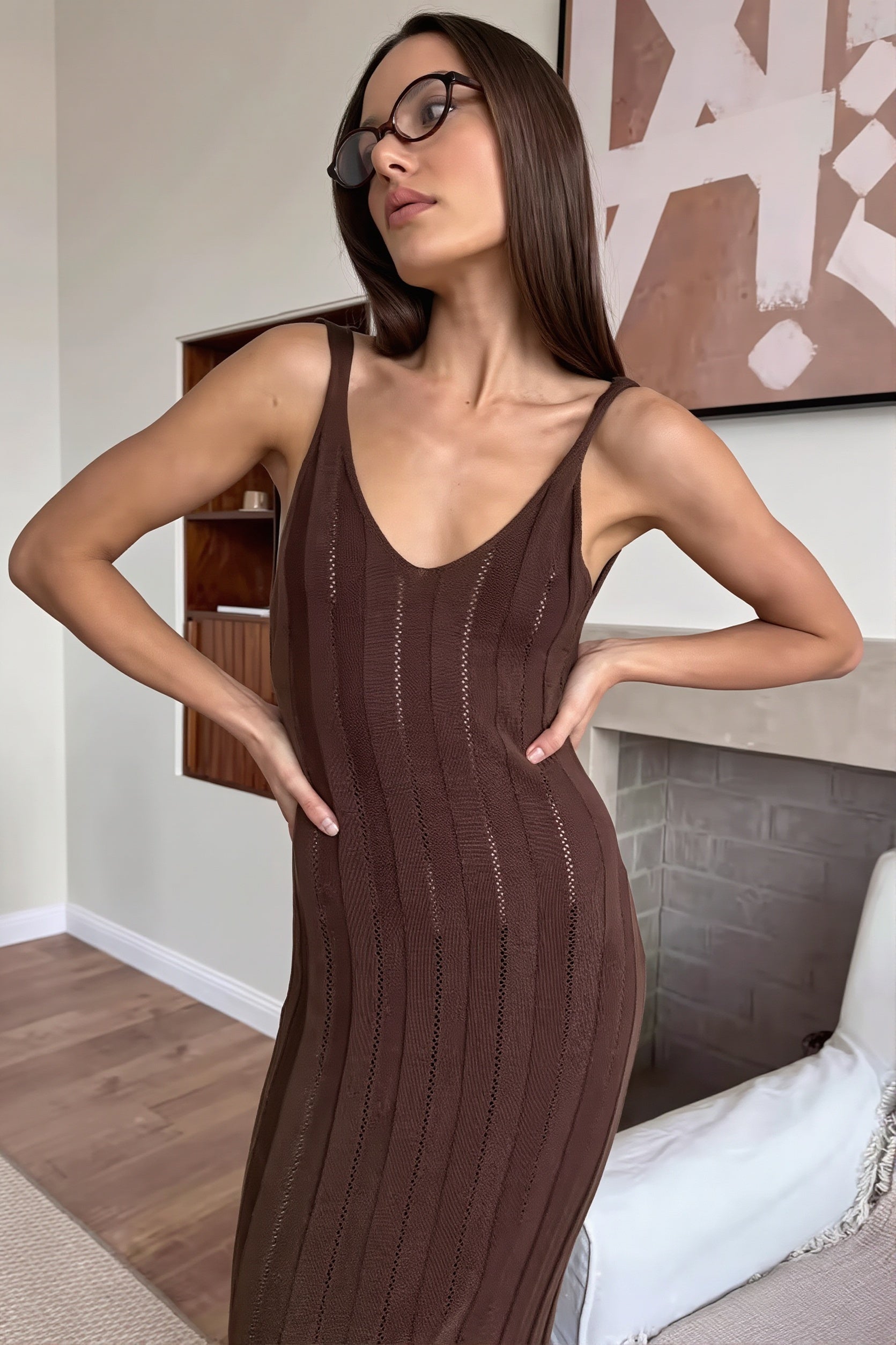 Sexy Knit Cami Backless Maxi Dress