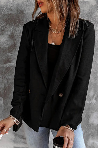 elegante blazer negro con solapa 