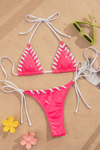 Tie Nylon Triangle Bikini Set