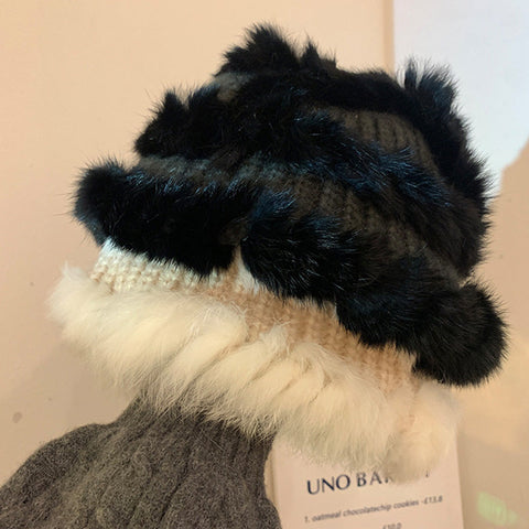 Women Winter Knitted Plush Warm Hat