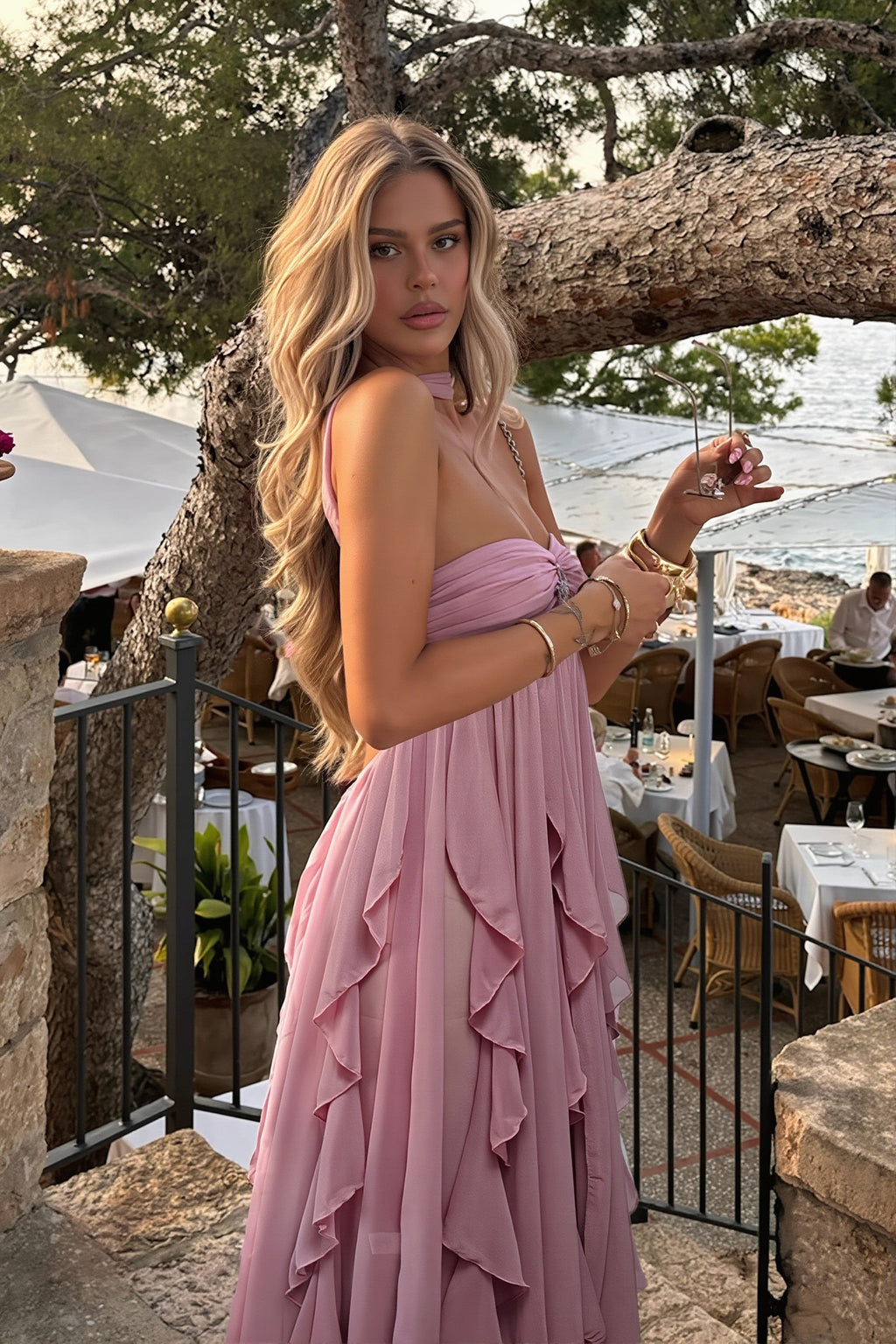 Elegant Backless Party Maxi Dress