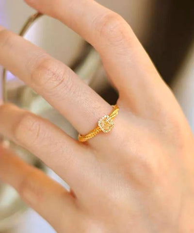Nuevos anillos de cristal de circón dorado 