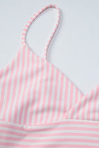 Casual Striped V Neck Slim Cami Top