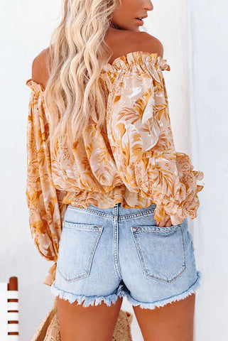 Blusa con hombros descubiertos y estampado Coastal Cove 