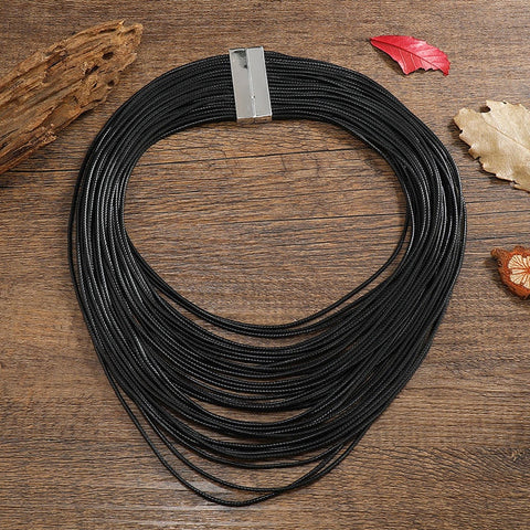 Mehrlagige Regenbogen-Seil-Halsketten-Kollektion 