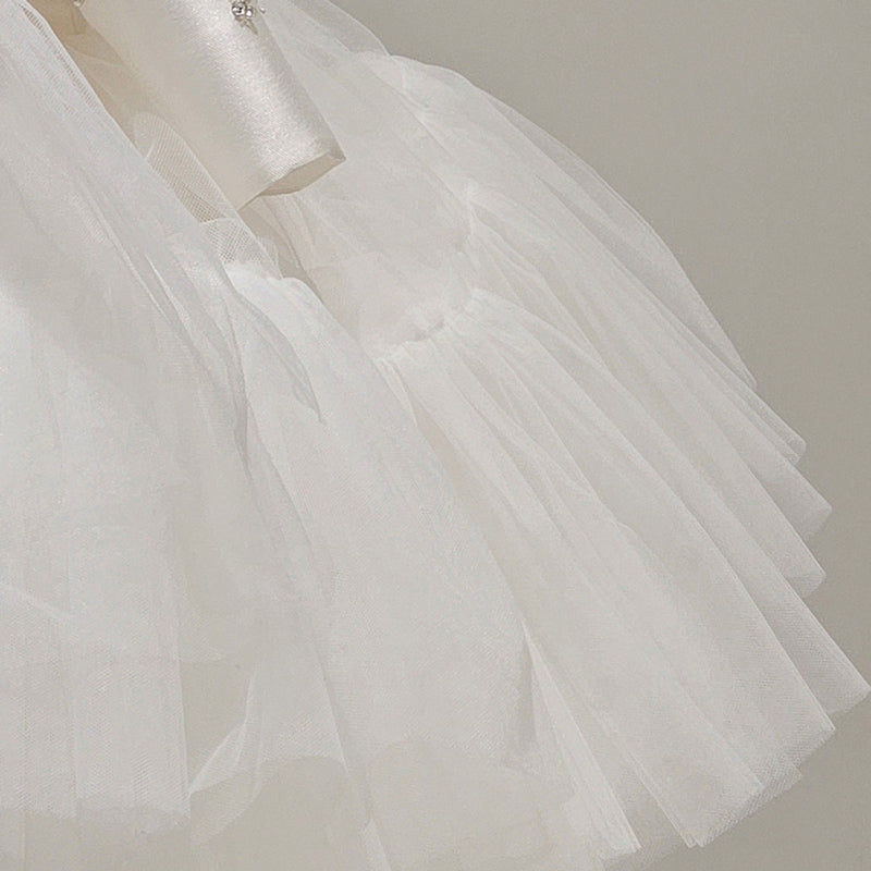 Elegante vestido de primera comunión para bebé, vestidos de desfile para niña