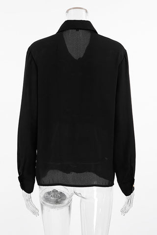 Elegante Blusen mit Knöpfen und Plissiertem Umlegekragen 