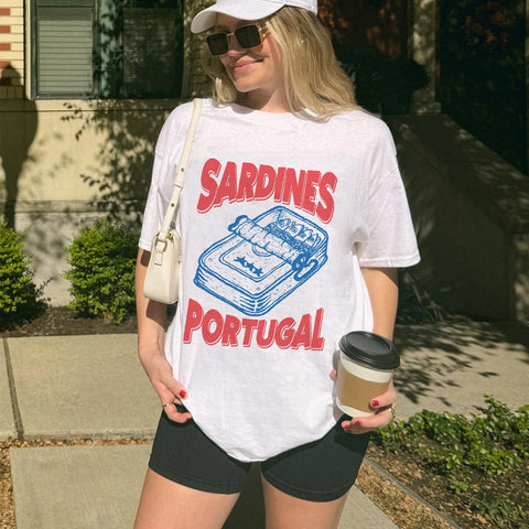 Camiseta vintage de sardinas de Portugal