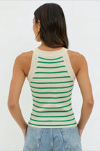 Striped Sleeveless Knit Top