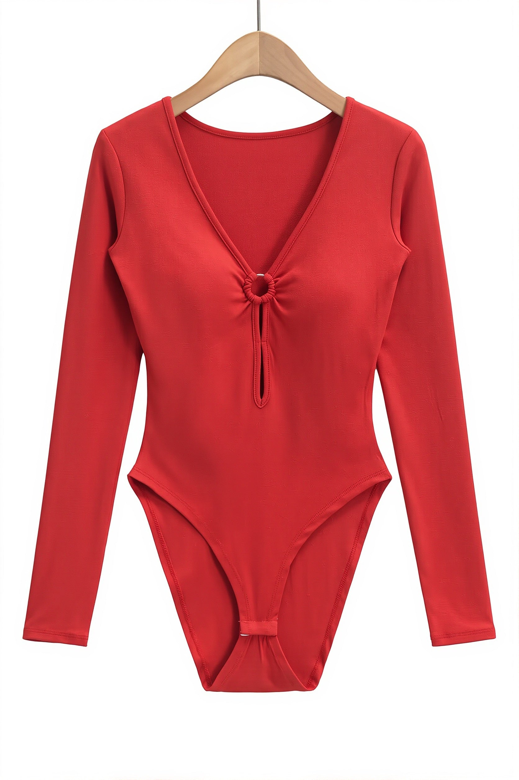 Padded Cut-Out V-Neck One Piece