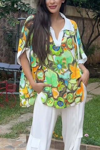 Women's Casual Printed Short Sleeve Tops