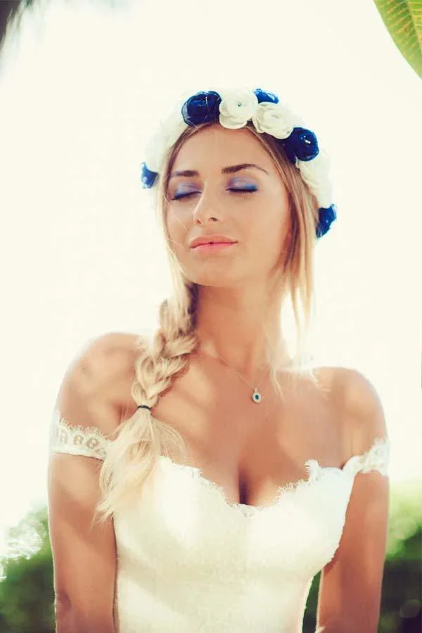 Vestidos de novia de chifón largos de encaje con hombros descubiertos para la playa