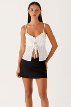 Lace Trim Open Front Cami Top