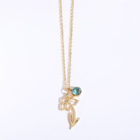 Blossom Birthstone Pendant Necklace - Eternal Bloom Collection