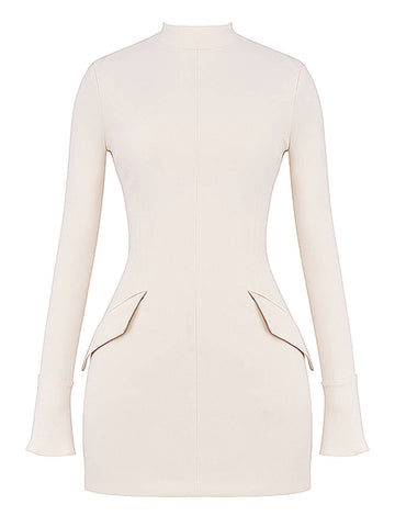 Vintage Creme Minikleid 