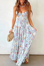 Floral Cami Flowy Swing Long Boho Dress