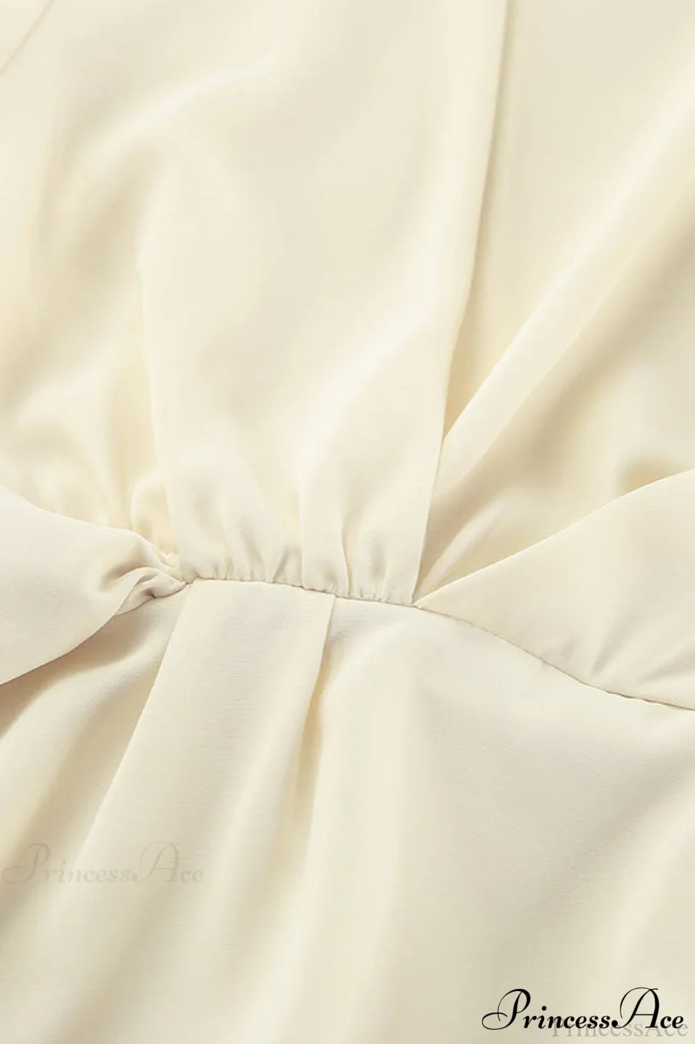 Beige Chiffon Tie Waist Flared Sleeve Blouse
