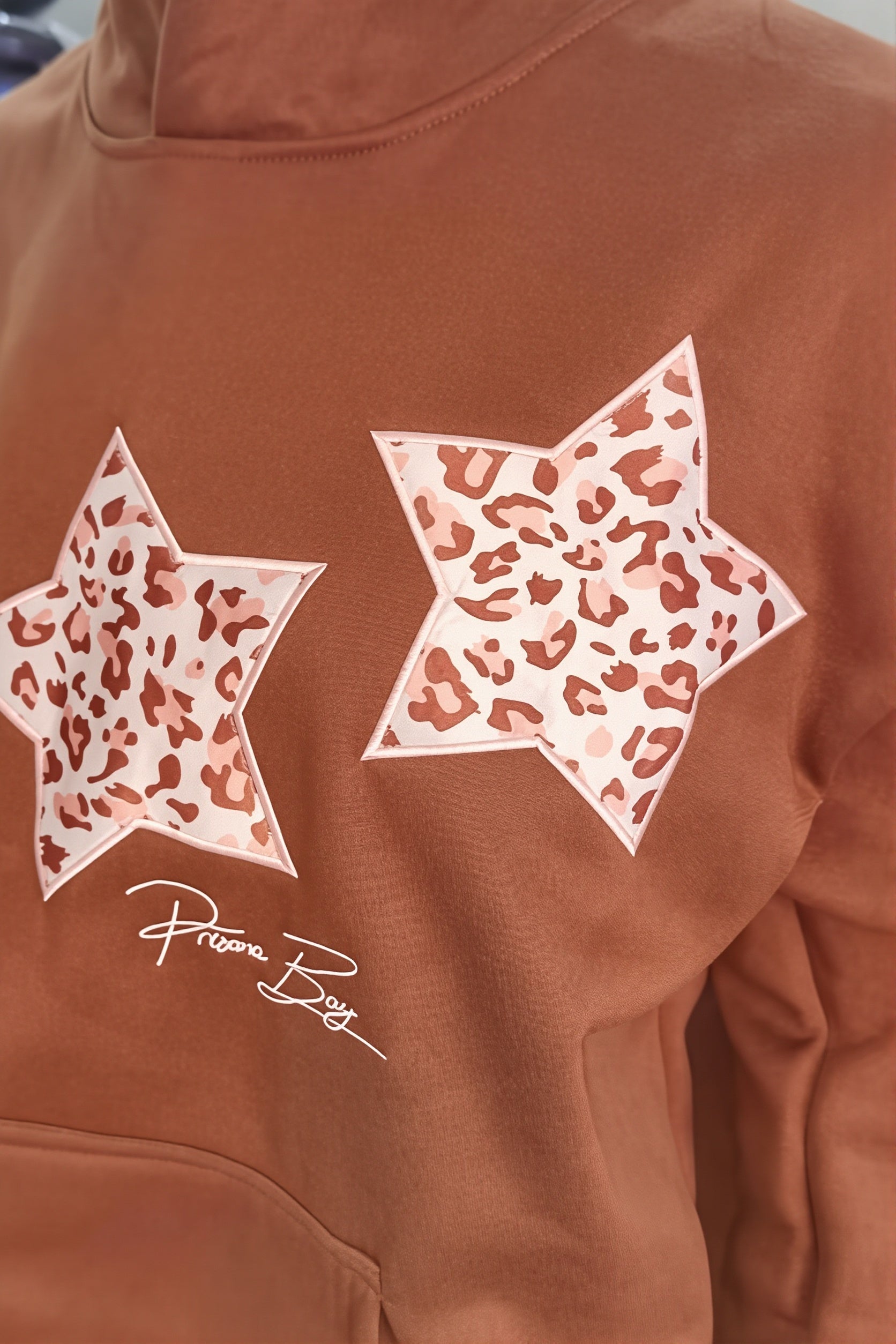 Star Embroidered Loose Pullover Hoodie