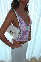 Chic Deep V Sequin Lace Slim Cami Top