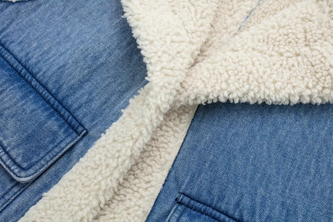 Weste aus Denim-Wollimitat 