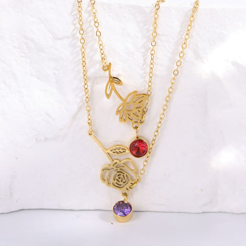 Blossom Birthstone Pendant Necklace - Eternal Bloom Collection