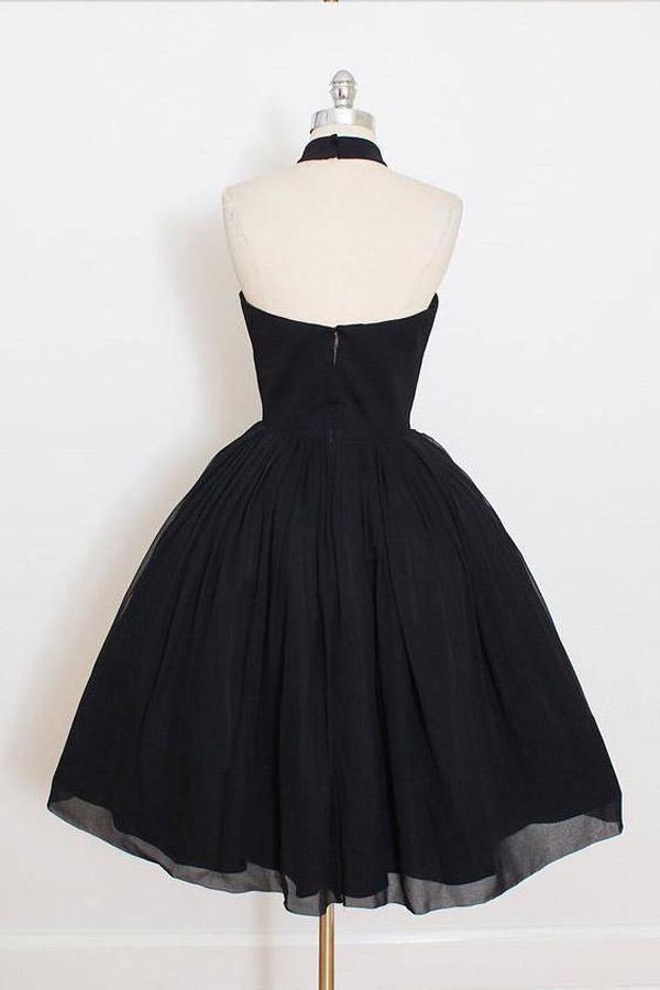 Neckholder kurzes schlichtes Abschlussballkleid Partykleid