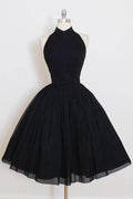 Neckholder kurzes schlichtes Abschlussballkleid Partykleid