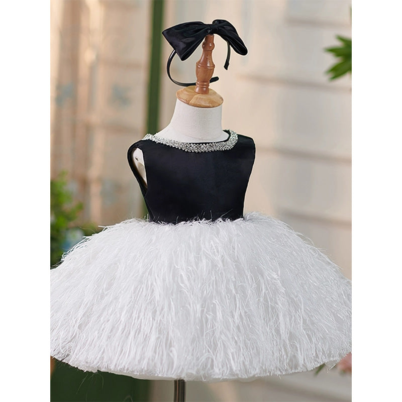 Niedliches Mädchen-Schönheitswettbewerbskleid, bauschiges Kleid, Kleinkind-Kommunionskleid 