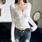 Bow Stitched Knit Top