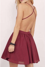 Heimkehrkleid Spaghettiträger A-Linie Spitze Kurzes Ballkleid