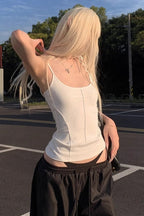 Angel Wing Solid Casual Cami Top