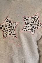 Star Embroidered Loose Pullover Hoodie