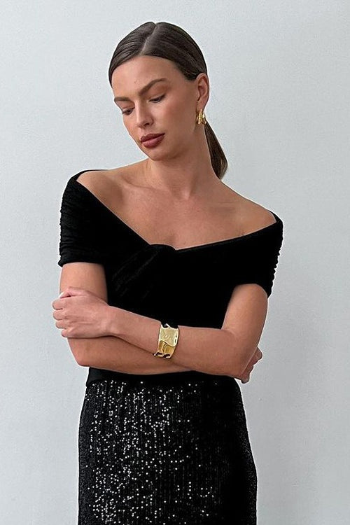 Elegant Chic Off Shoulder Twist Blouse