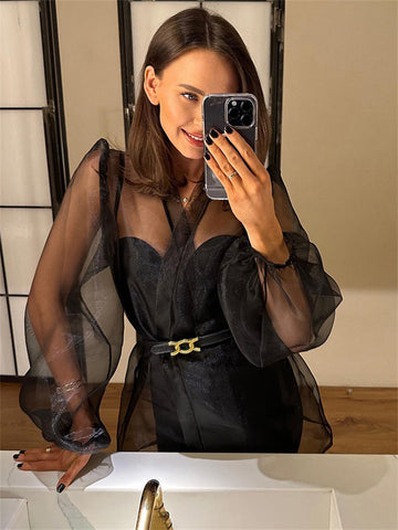 Tossy Mesh-Urlaubs-Überzugshemd für Damen, V-Ausschnitt, Schnürung, Strand-Outwear, Sommer-Überzug 