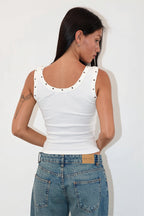 Ribbed Grommet Bodycon Cami Tank Top