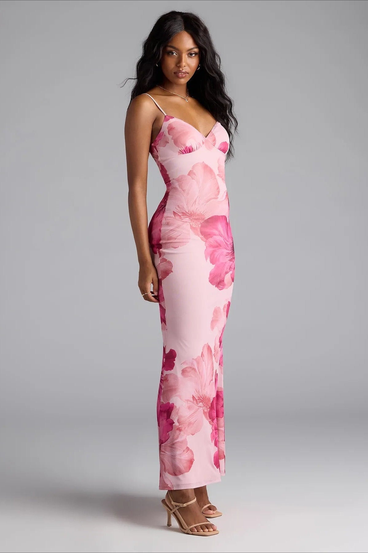 Cami Floral Print Bodycon Maxi Dress