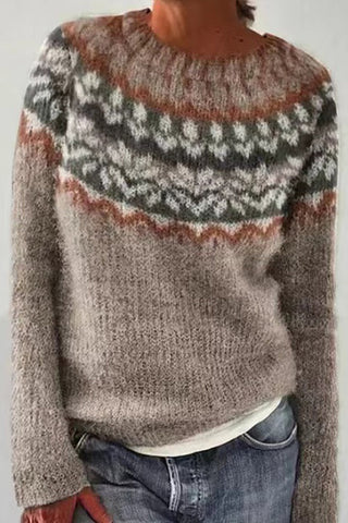 Round Neck Unique Pattern Casual Sweater(in 6 Patterns)