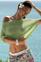 Loose Solid Casual Knit Shawl Blouse