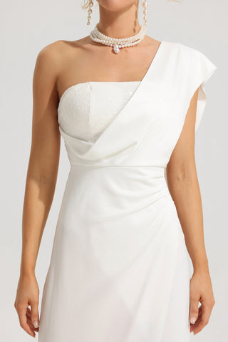 Sequin Solid Ruched Split Maxi Dress