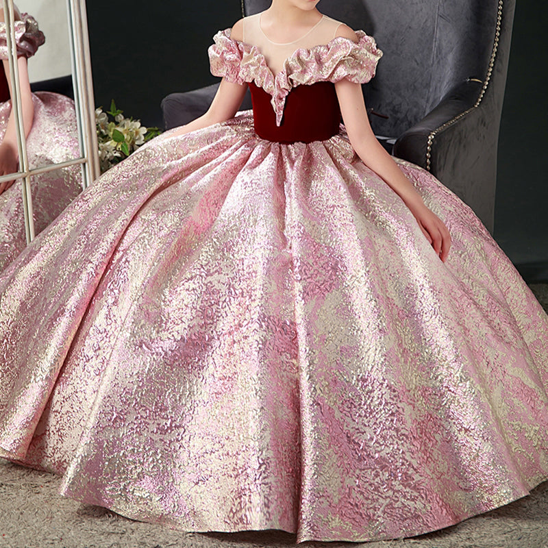 Kleid für die Erstkommunion, festliches Kleid für Mädchen, Prinzessinnenkleid für die Taufe, Kleid mit weitem Saum 