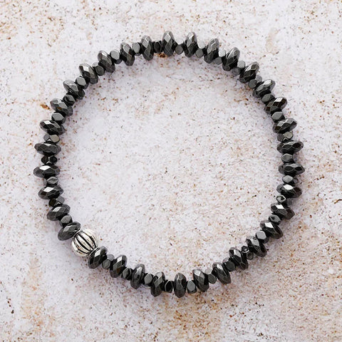 Sleek Boho Black Druzy Bracelet Set