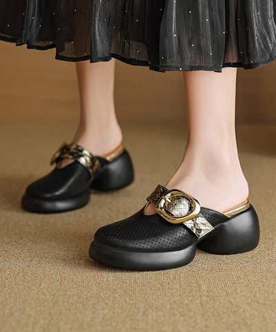 Aprikosenfarbene Plateau-Sandalen aus Rindsleder 2025 mit Hohlsaum 